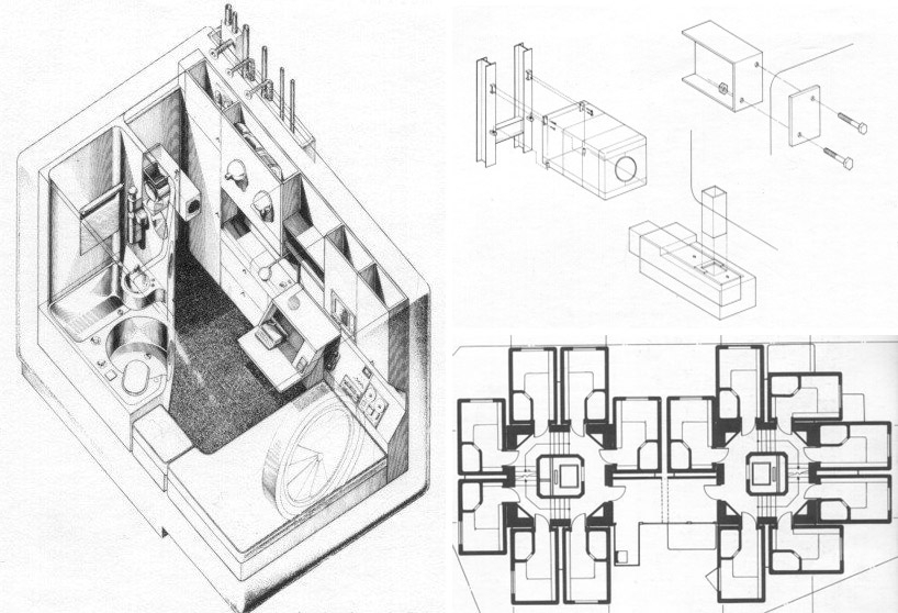 Kisho Kurokawa Nakagin Capsule Tower Building - Capsule House Floor Plan