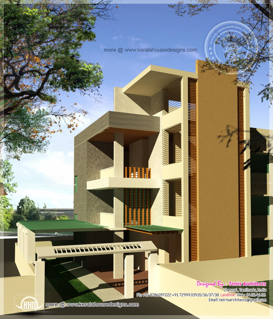 Luxury 3 Floor House Elevation With Floor Plan Home Kerala Plans - 3 Floor House Plan