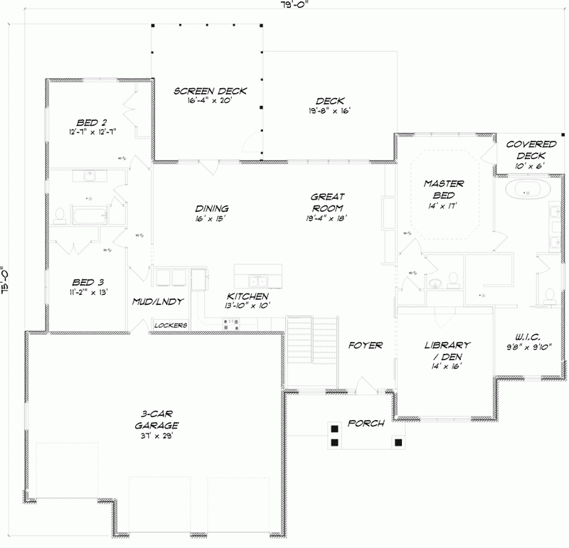 Mattox Bay Craftsman Home Plan 159D 0012 Shop House Plans And More - Mattox House Floor Plan