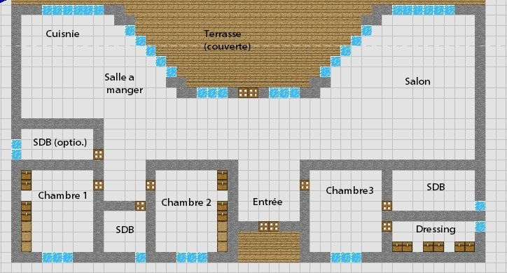 Minecraft Floor Plan Simple Modern House With 3 Bedrooms 2 Bathrooms  - Minecraft House Floor Plans