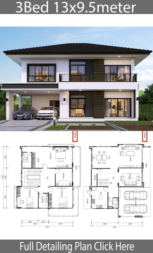 Modern 3 Bedroom House Plans Ideas For Creating Comfortable  - New House Design With Floor Plan