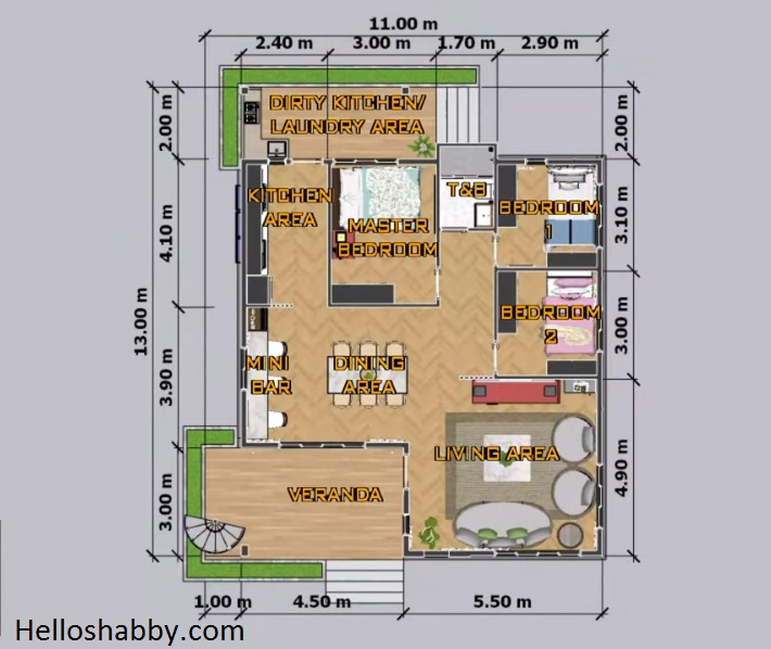 Modern Amakan House Design 150 Sqm With Floor Plan HelloShabby  - 150 Square Meter 150 Sqm House Floor Plan