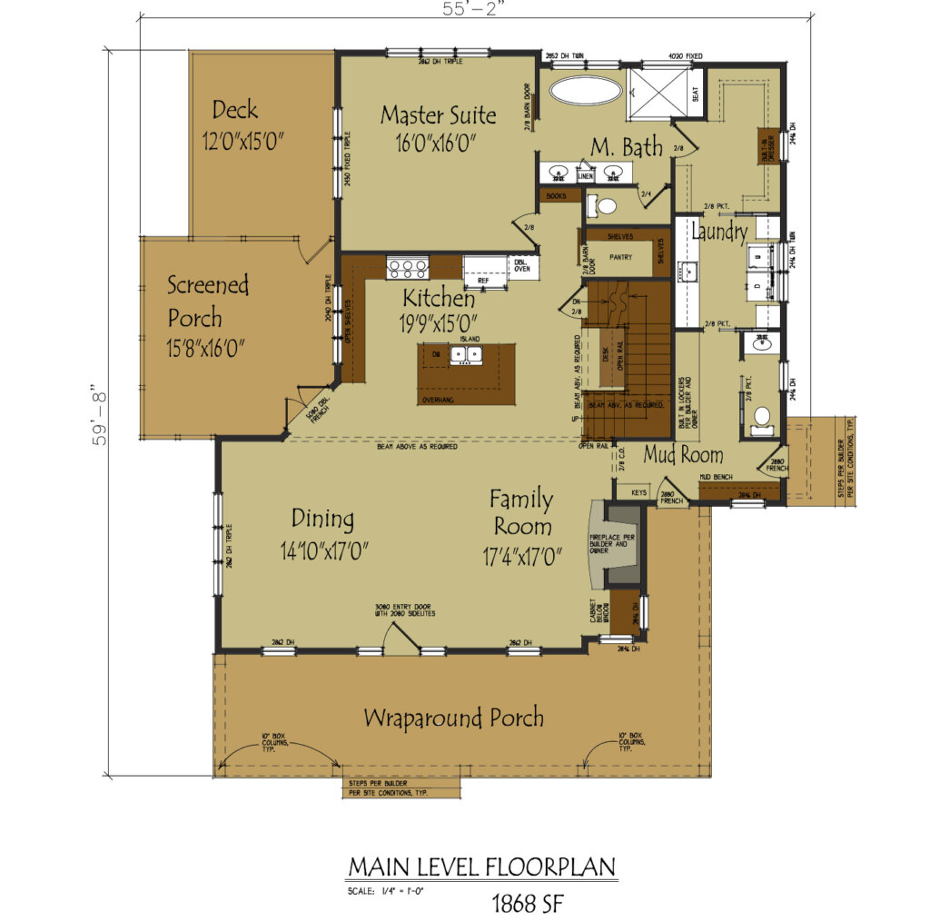 Modern Farmhouse Floor Plan With Wraparound Porch Max Fulbright Designs - Farm House Floor Plans