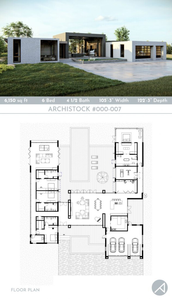 Modern Minimalist House Plan 000 007 ANK Studio ANK STUDIO House Plans - Minimalist House Floor Plans