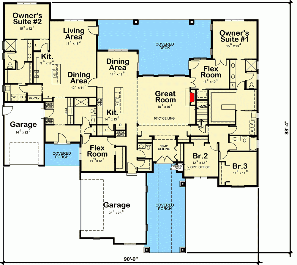 Multi Generational Ranch Home Plan 42526DB Architectural Designs  - Generational House Floor Plans