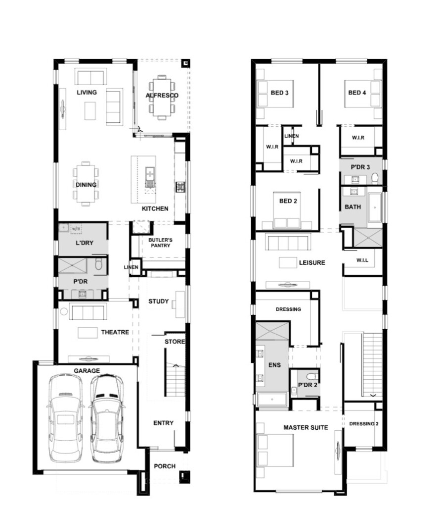 Narrow Block House Designs Buildi - Block House Floor Plans