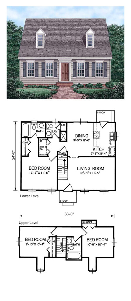 Narrow Lot Style With 3 Bed 3 Bath Cape Cod House Plans Cape House  - Cape Cod House Interior Floor Plans