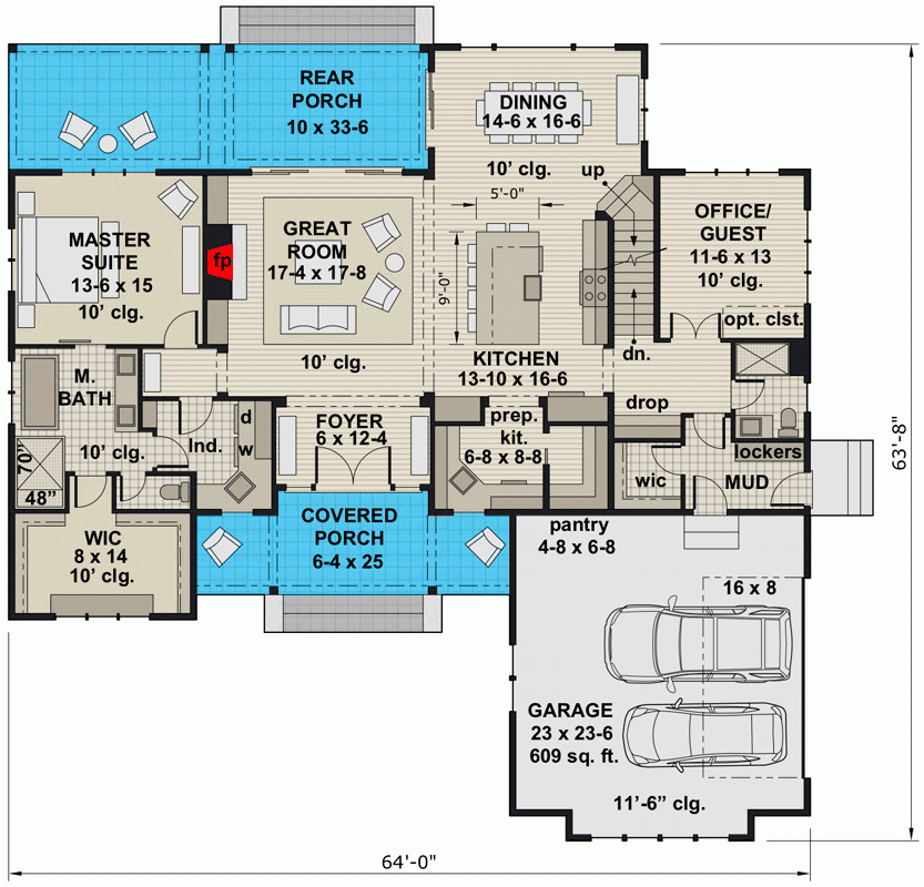 New American House Plan With Prep Kitchen And Two Laundry Rooms 3319  - New American House Floor Plans