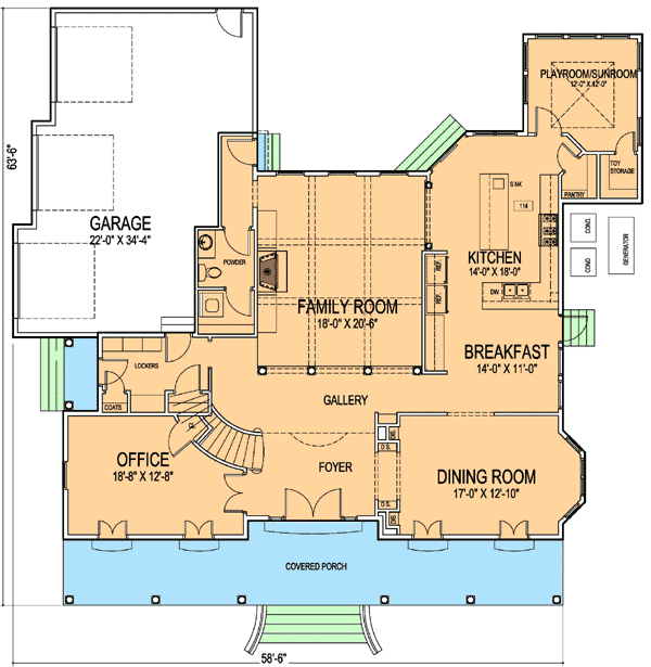 New Orleans House Plan 30044RT Architectural Designs House Plans - New Orleans House Floor Plans