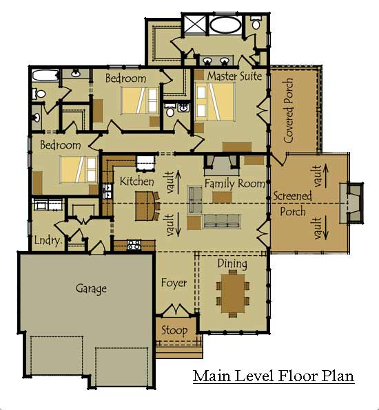 One Story Cottage Style House Plan - Single Floor Cottage House Plans