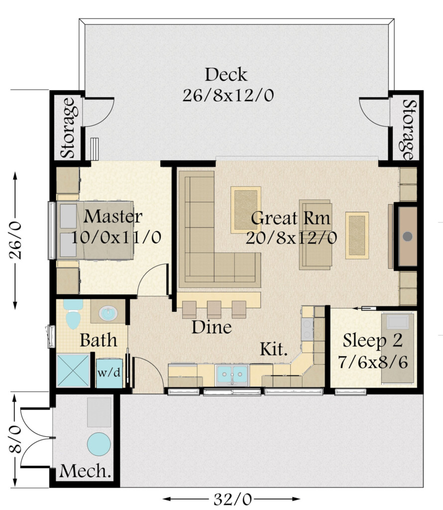 Orbit House Plan One Story Modern Small Home Design - Small 1 Floor House Plans