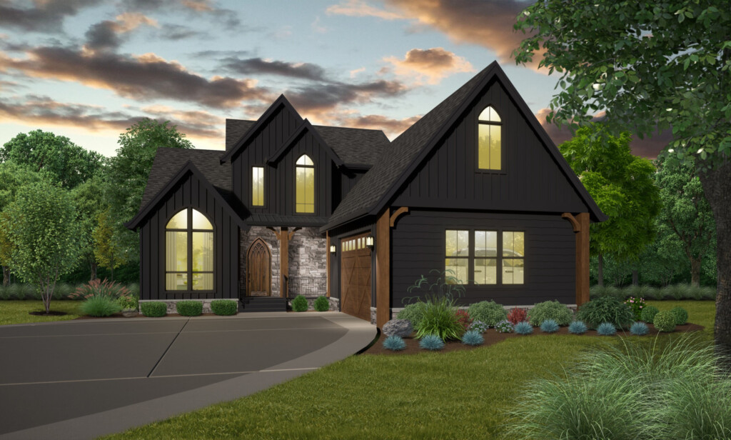 Patriarch Two Story American Gothic Home Design With Garage X 23 Goth - American Gothic House Floor Plan