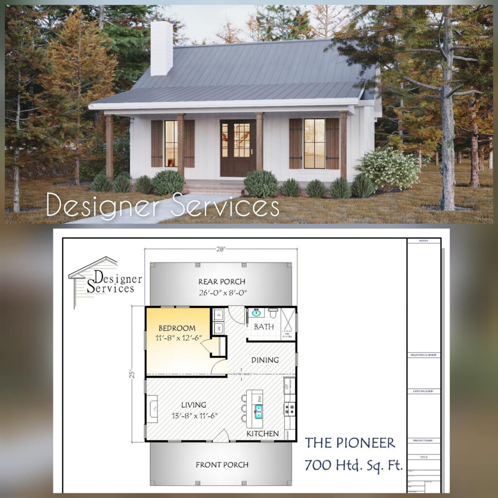 Pioneer Plan 700 Square Feet Etsy Building Plans House Cottage  - 700 Sq Ft Tiny House Floor Plan