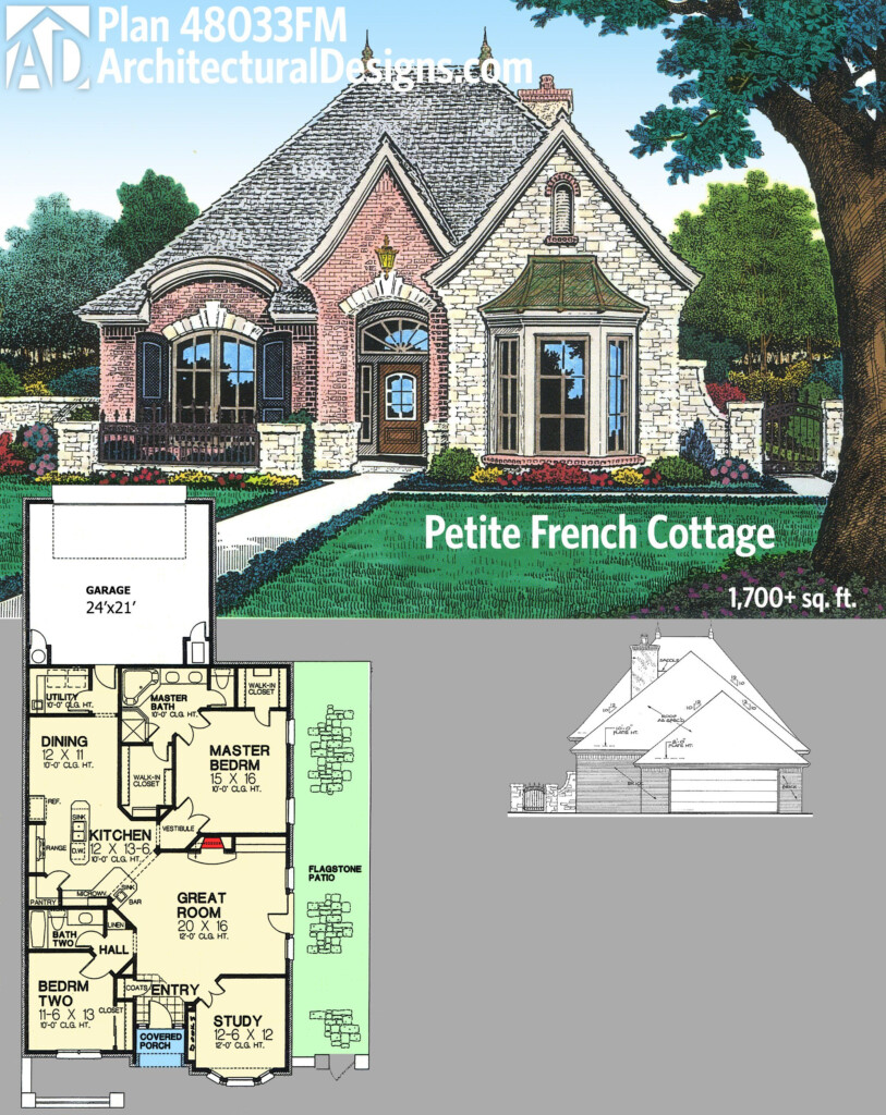 Plan 48033FM Petite French Country Cottage House Plan 1759 Sq Ft  - French Style House Floor Plans