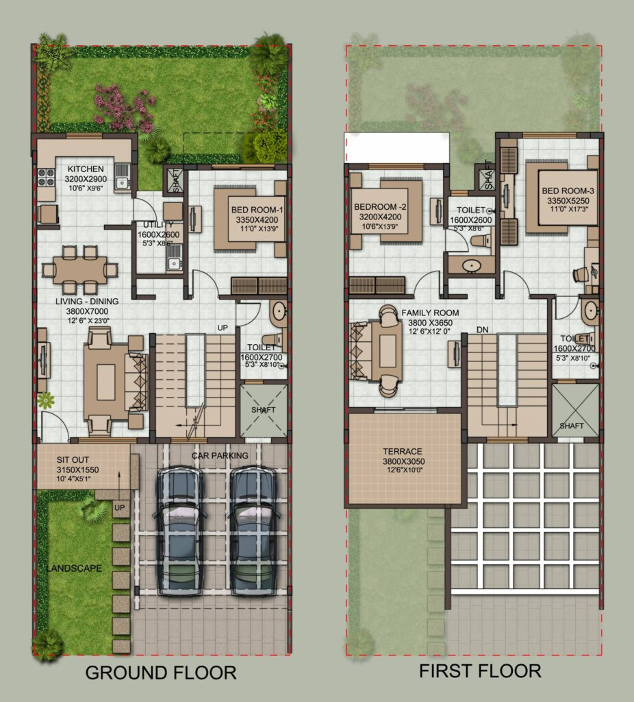 Row House Floor Plan Omahdesignku - 2 Storey Row House Floor Plan