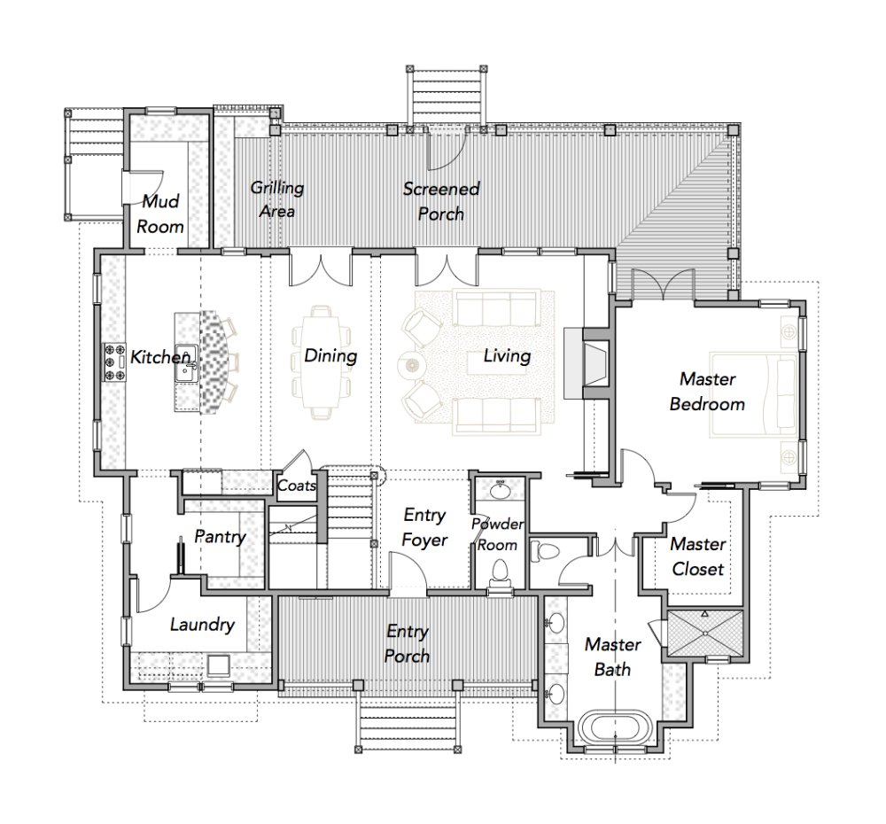 Seabrook Breeze Home Plan Flatfish Island Designs Coastal Home  - Breeze House Floor Plans