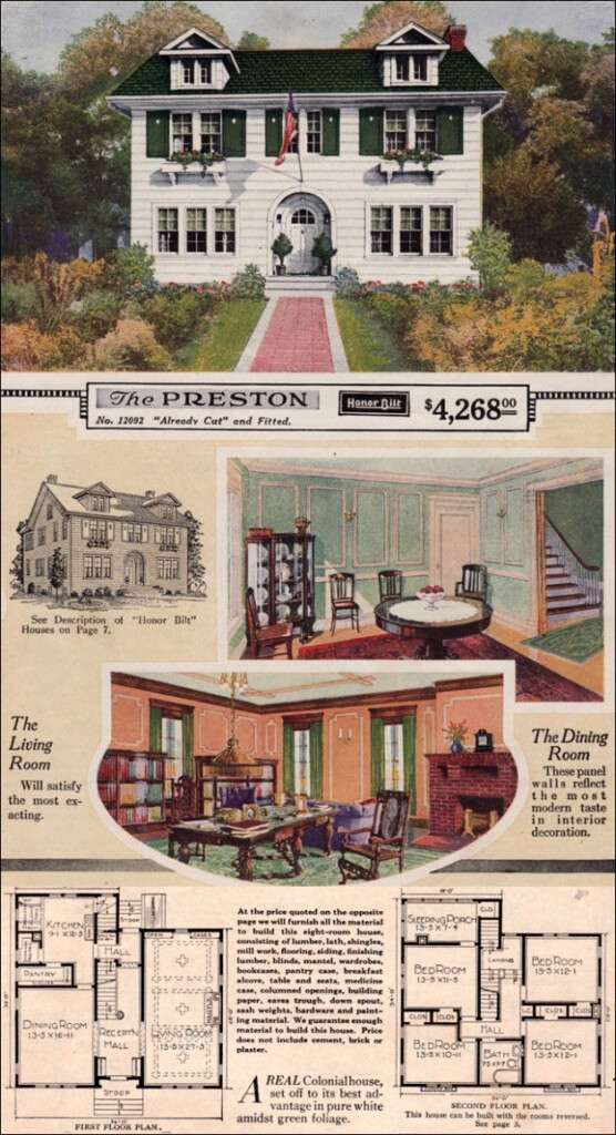 Sears Roebuck Kit House The Preston 1923 House Floor Plans  - Sears Roebuck House Floor Plans