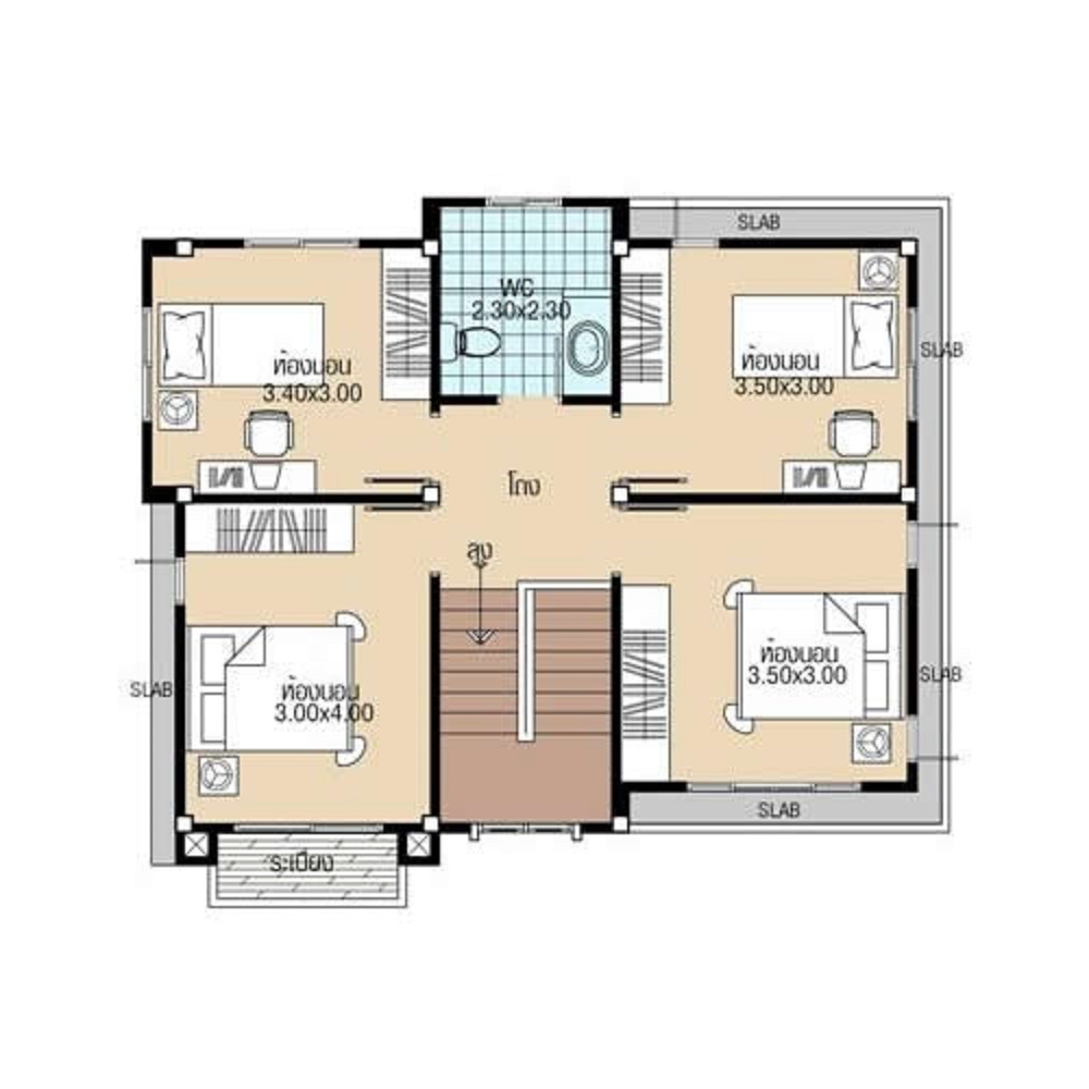 Simple House Plans 8 8x8 With 4 Bedrooms House Design 3D - 8X8 House Floor Plan