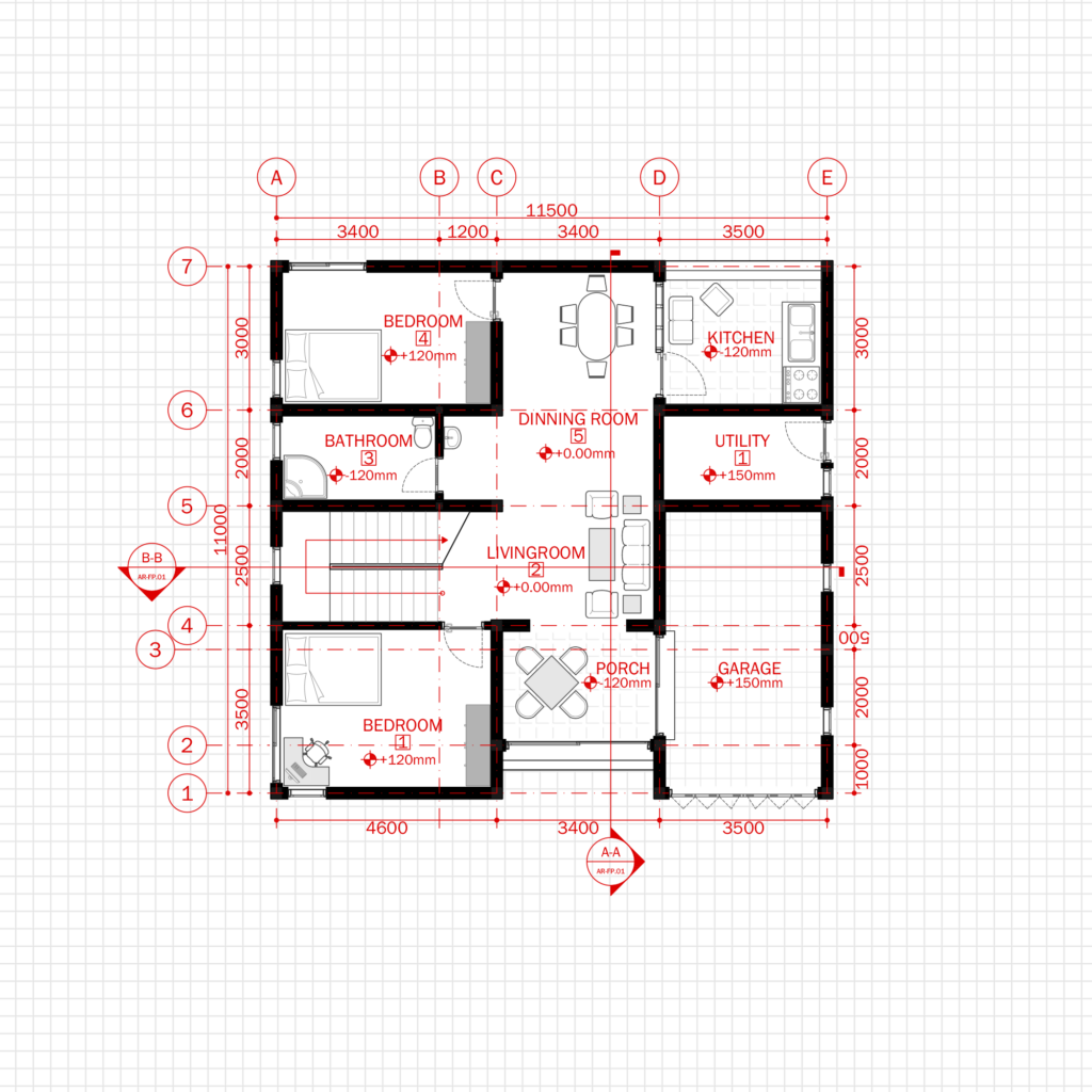 Simple Modern House 1 Architecture Plan With Floor Plan Metric Units  - Floor Plan Simple House