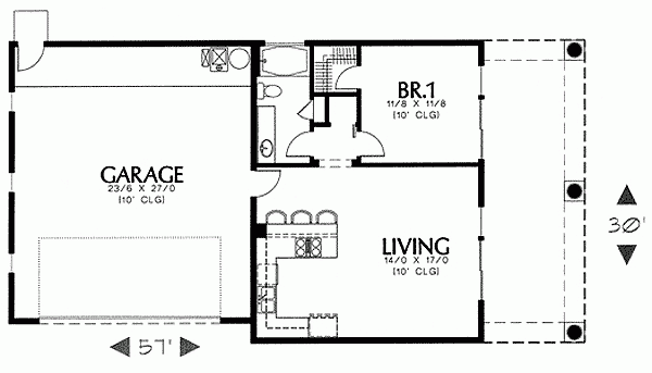 Simple Southwest Guest House Plan Guest House Plans Pool House Plans  - Garage Guest House Floor Plans