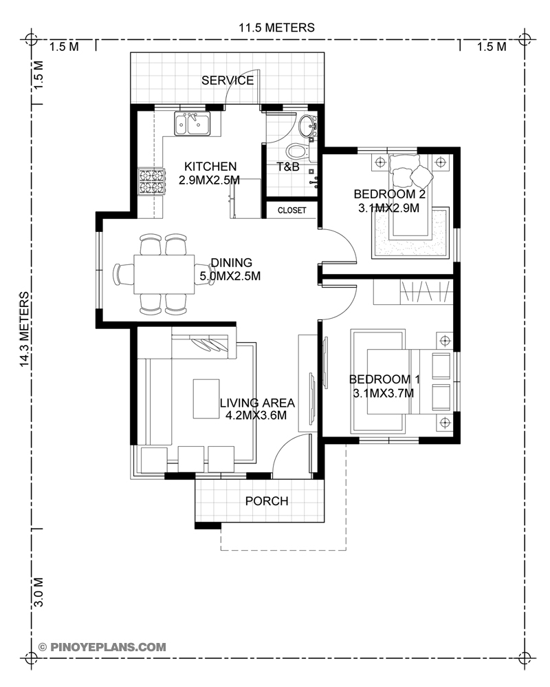 Simple Two Bedroom House Floor Plans Floorplans click - 2 Bedroom Single Floor House Plans