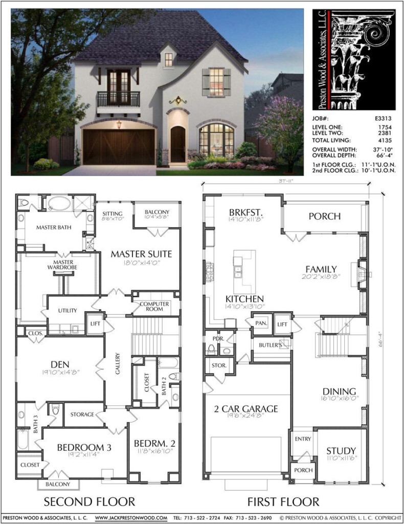 Single Family Two Story Custom Home Plans Residential Development Des  - 1 2 Story House Floor Plans