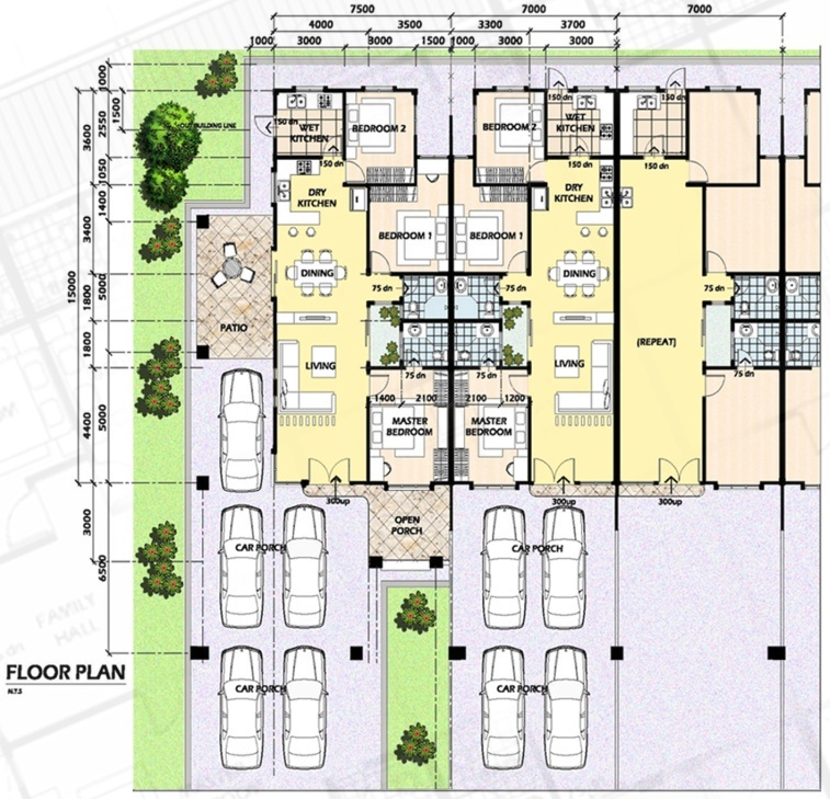 Single Storey Terraced Houses By Rich Venture Miri City Sharing - Modern Terrace House Floor Plan