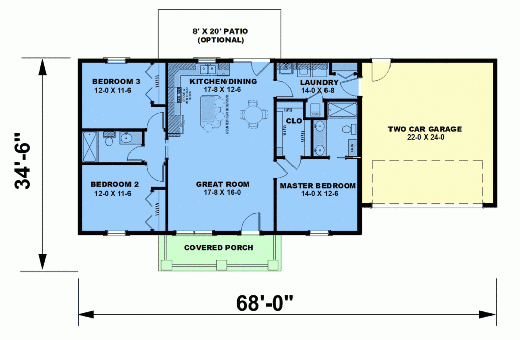 Single Story Ranch Style House Plans With Open Floor Plan Home Alqu - 1 Floor Ranch House Plans