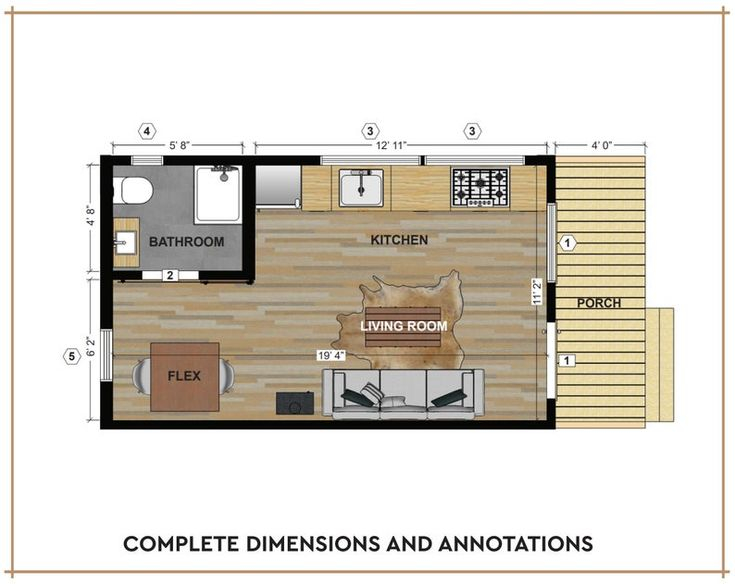 Small Cabin Loft DIY Build Plans 12 X 20 Tiny House Blueprint PDF  - Tiny House Floor Plans 12X20