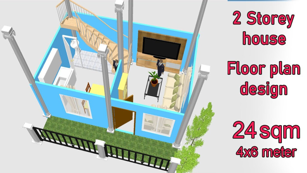 Small House Design 4x6 Meters 24sqm Floor Plan Design Low  - 4X6 House Floor Plan