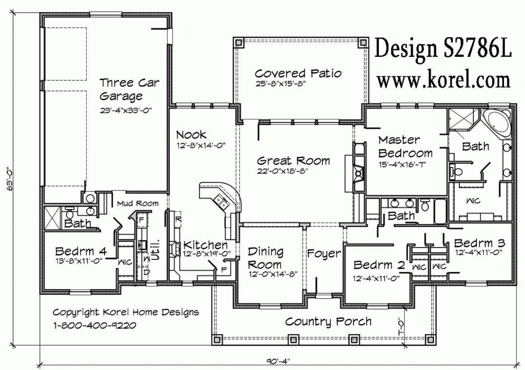 Texas Hill Country Ranch S2786L Texas House Plans Over 700 Proven  - Country Ranch House Floor Plans