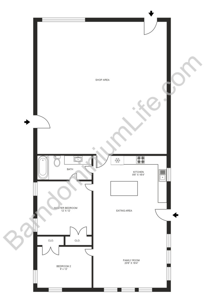 The 5 Best Barndominium Shop Plans With Living Quarters 2023  - Barndominium Shop House Floor Plans