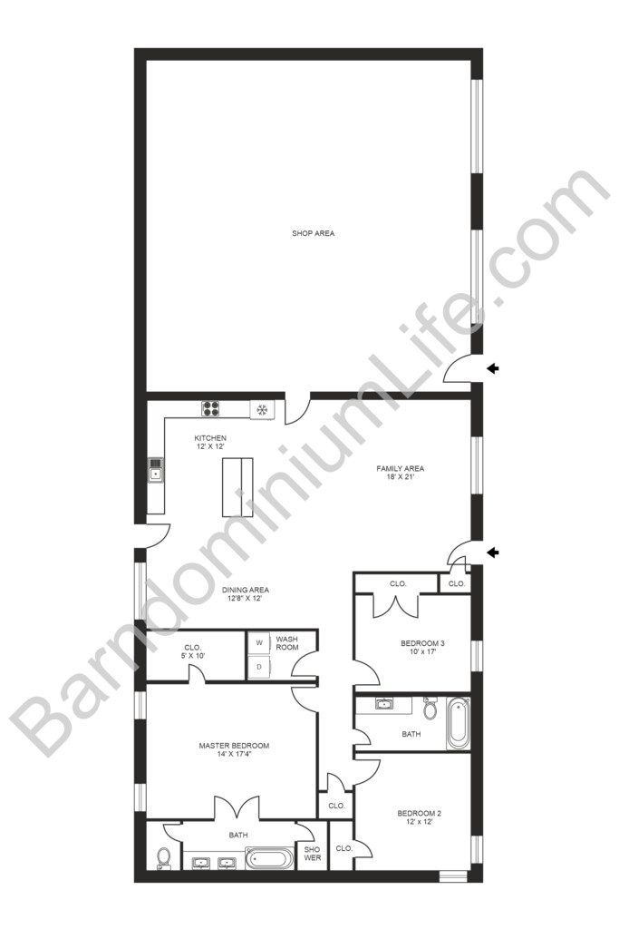 The 5 Best Barndominium Shop Plans With Living Quarters - Barndominium Shop House Floor Plans