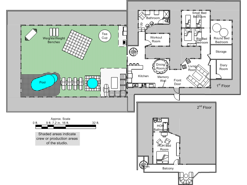 The BB House Layout R BigBrother - Floor Plan Of Big Brother House