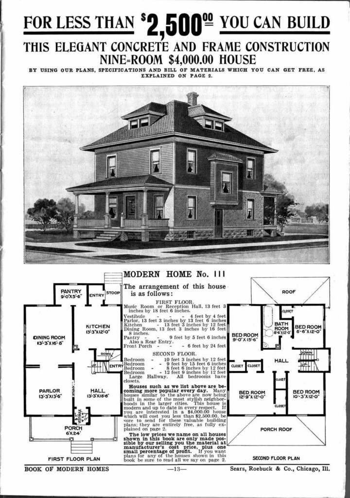 The Chelsea A Sears Roebuck Model Home From The 1908 1914 Era Love  - Sears Roebuck House Floor Plans