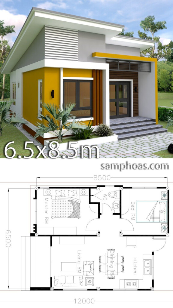 The Floor Plan For A Small House With Two Bedroom And One Bathroom Is  - Simple Small House Design With Floor Plan