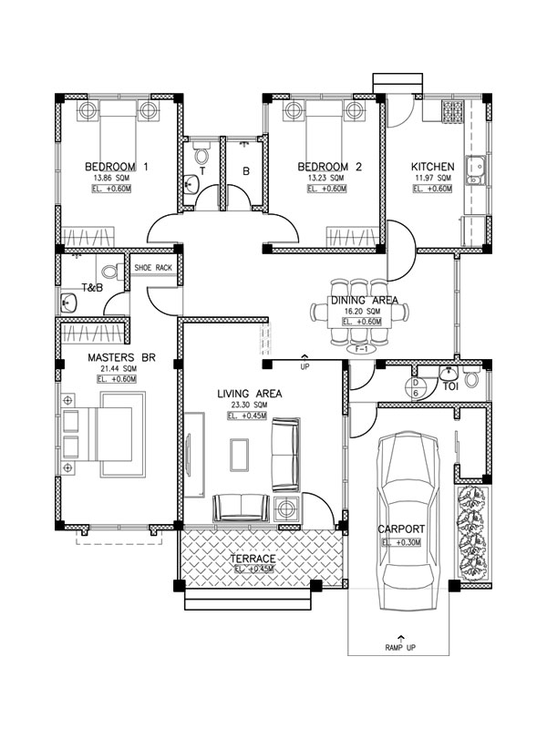 THOUGHTSKOTO - 3 Bedroom House Floor Plans With Garage