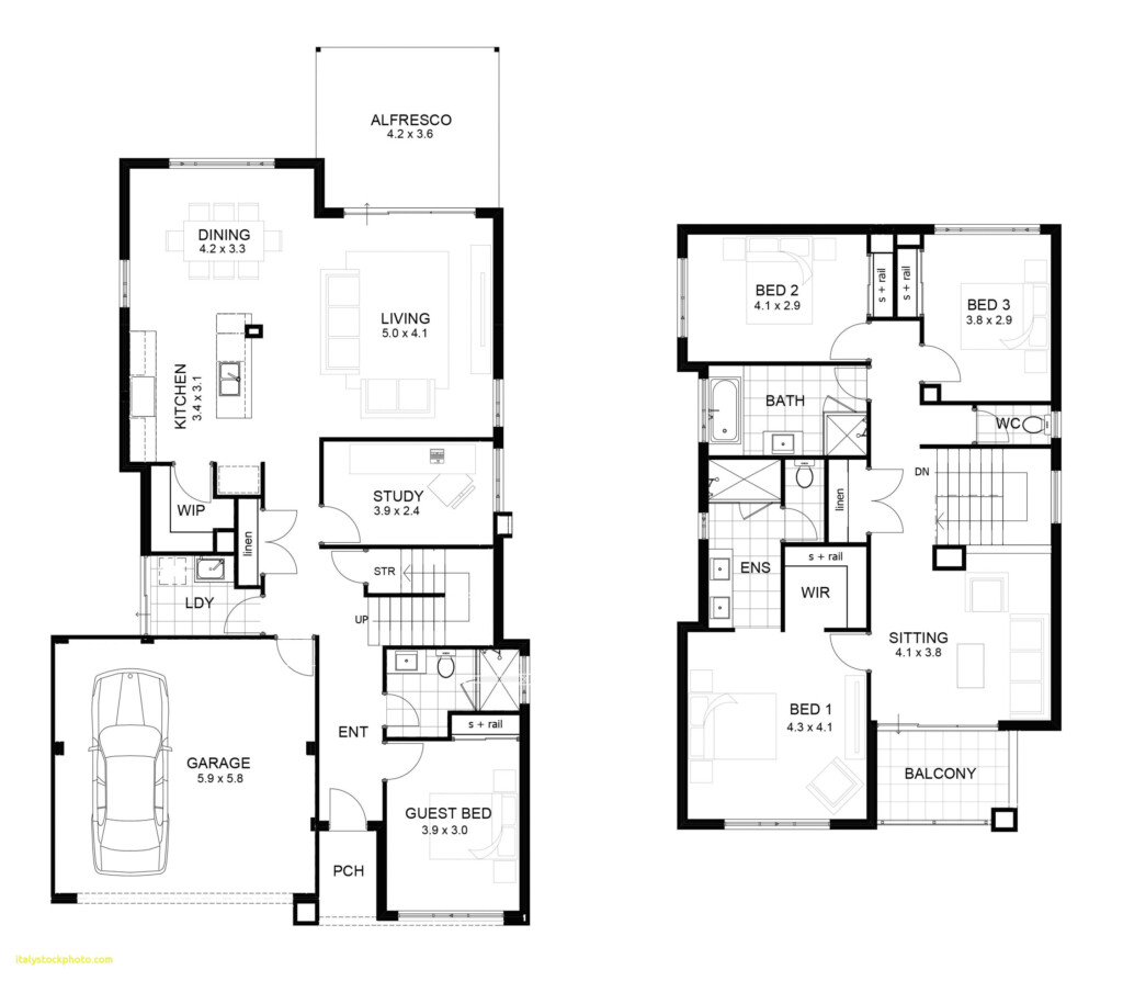 Two Storey House Floor Plan With Dimensions House For Two Story House  - 2 Story House Floor Plans