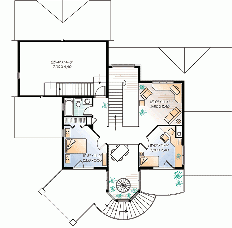 Two Story Atrium 21556DR Architectural Designs House Plans - House Atrium Floor Plan