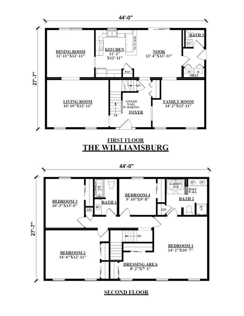 Two Story Floor Plans Kintner Modular Homes Builder Pennsylvania  - Two Story House Floor Plans With Basement