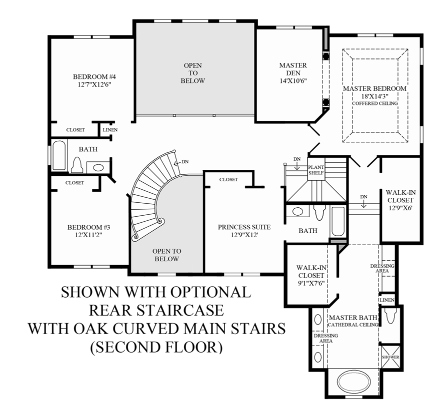 Two Story House Plans With Curved Staircase - House Floor Plans With 2 Staircases