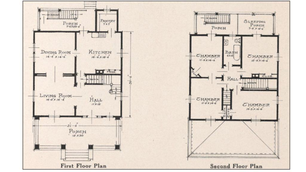 What Is A Foursquare House Everyday Old House - 4 Square House Floor Plans